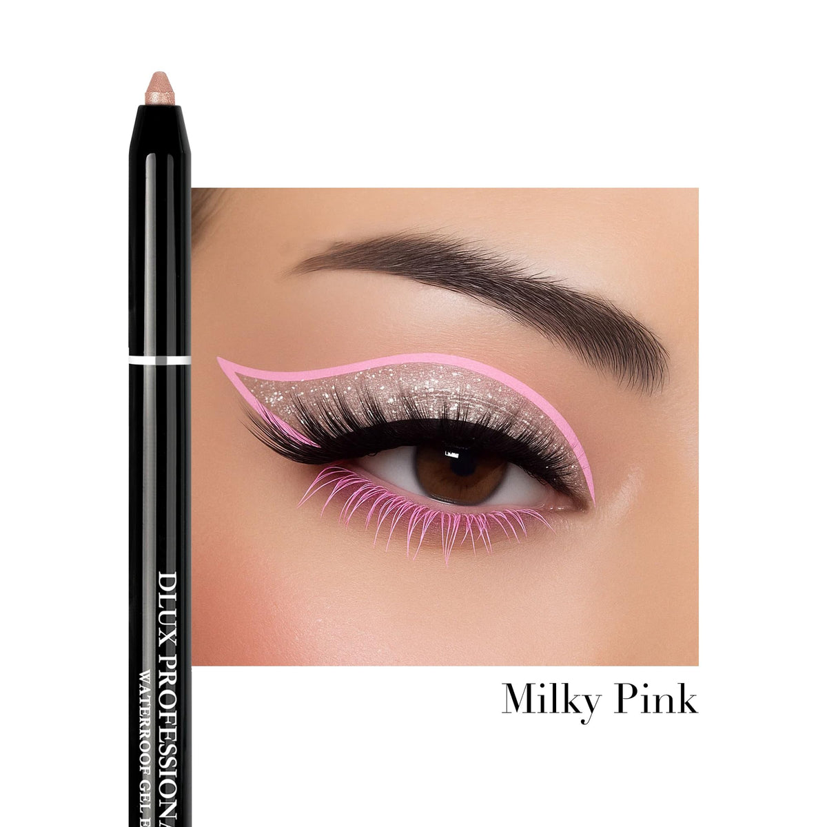 DLUX PROFESSIONAL Gel Eyeliner - 4g Stick Eye liner, Waterproof Pencil Gel Liner, Smooth Cream Eye shadow, Smudge-Free, Long-Lasting, Intense Colours Beauty & Personal Care DLUX PROFESSIONAL