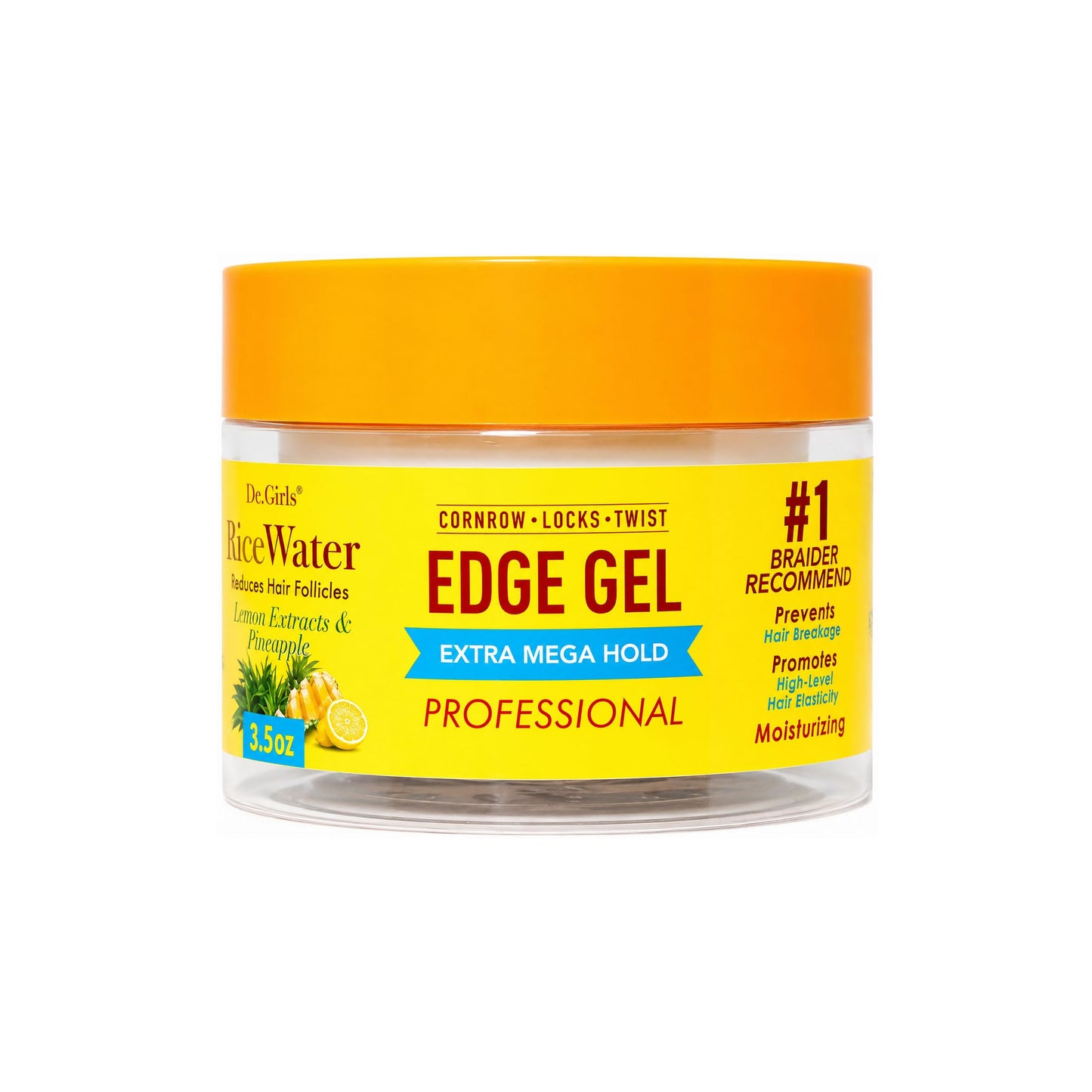 Dr. Girls Rice Water Edge Gel - Extra Mega Hold for Cornrows, Locs & Twists with Biotin, Castor Oil 3.5oz (Placenta Extracts & Pineapple) Beauty & Personal Care Dr.Girls