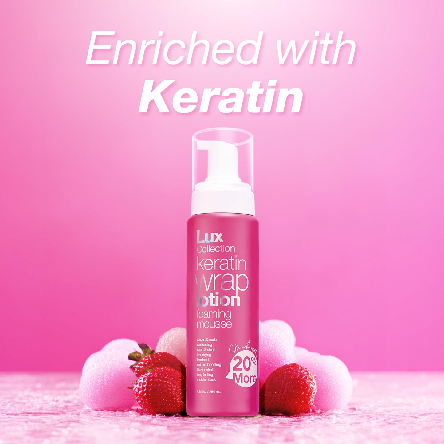 Lux Collection Wrapping Foam Lotion Wave Curl Wet Setting Styling Hair Foaming Mousse 9.6 fl.oz / 284mL Keratin Beauty & Personal Care Lux Collection