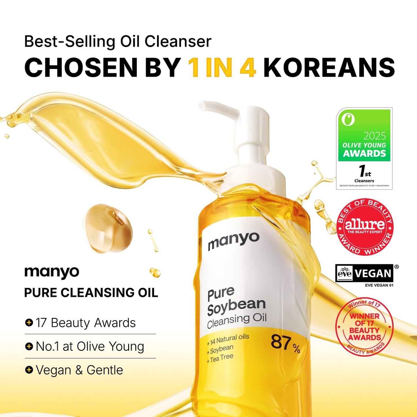 MANYO Pure Cleansing Oil, Natural Oil Cleanser for Face, Makeup Blackhead Remover, Korean Skin Care, 6.76 fl oz (200ml) Beauty and Personal Care ma:nyo
