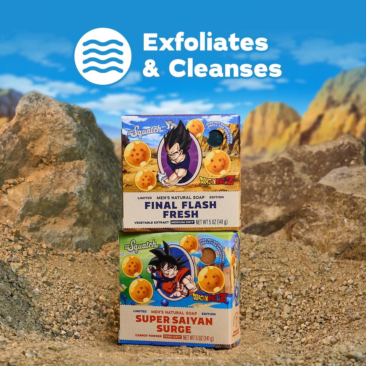Dr. Squatch Natural Men's Bar Soap - Limited Edition Dragon Ball Z Gifts for Men - Natural Cold Process Soap Bar - Super Saiyan Surge + Final Flash Beauty & Personal Care Dr. Squatch
