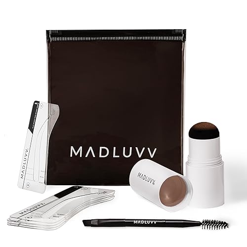 MADLUVV Brow Stamp Kit with Brow Stencils - Easy Eyebrow Shaper for Natural-Looking Brows - Popular Eyebrow Stencil Kit Used by Professionals - 9 Beauty & Personal Care MADLUVV