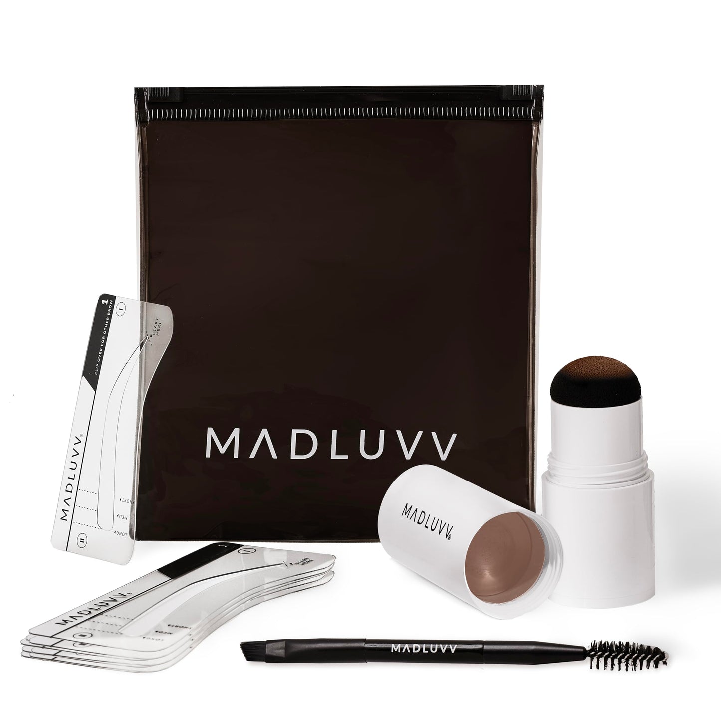 MADLUVV Brow Stamp Kit with Brow Stencils - Easy Eyebrow Shaper for Natural-Looking Brows - Popular Eyebrow Stencil Kit Used by Professionals - 9 Beauty & Personal Care MADLUVV
