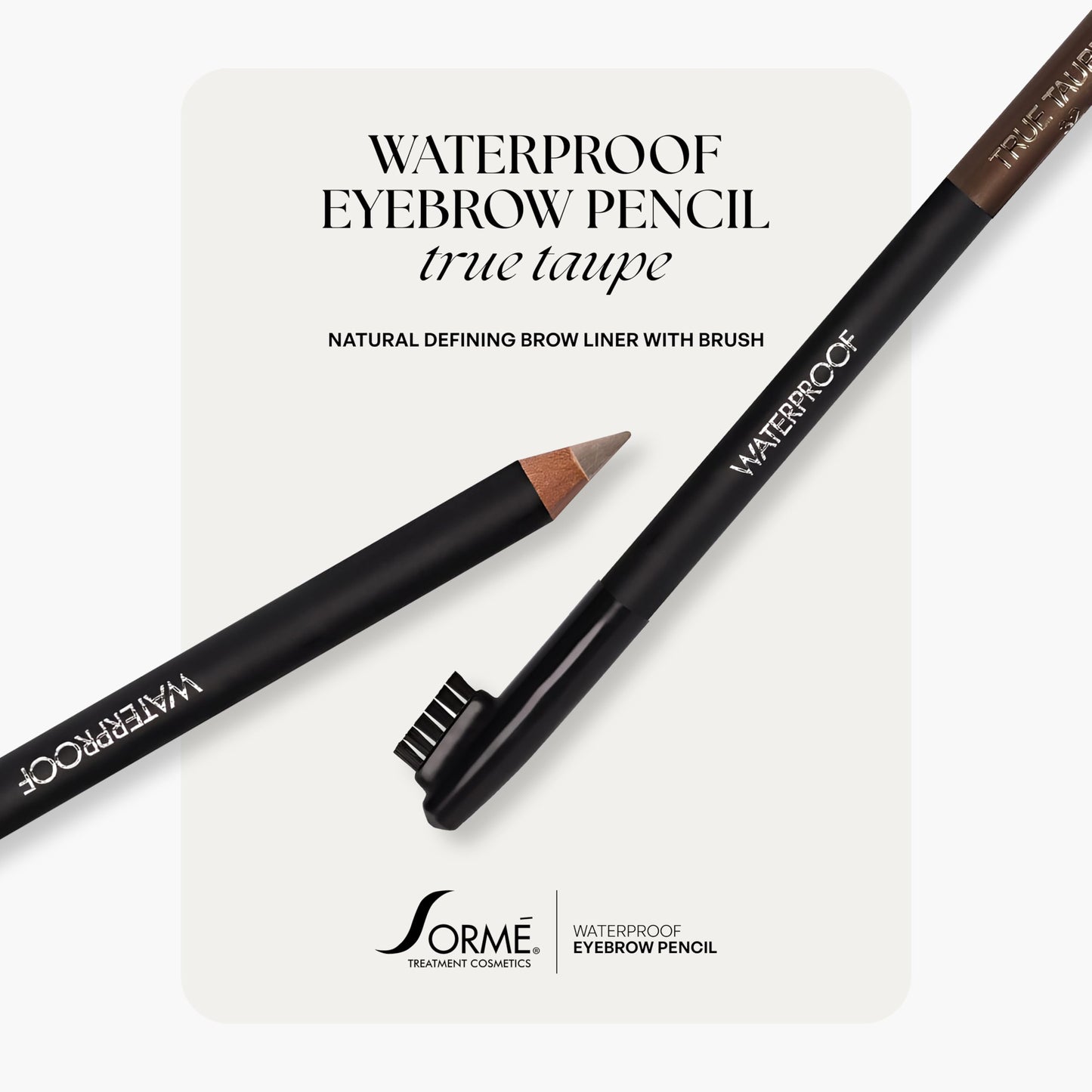 Sorme Cosmetics Waterproof Eyebrow Pencil (True Taupe) | Natural Defining Brow Liner with Brush | Smudge-Proof & Waterproof Eyebrow Makeup | Beauty & Personal Care SORMÉ
