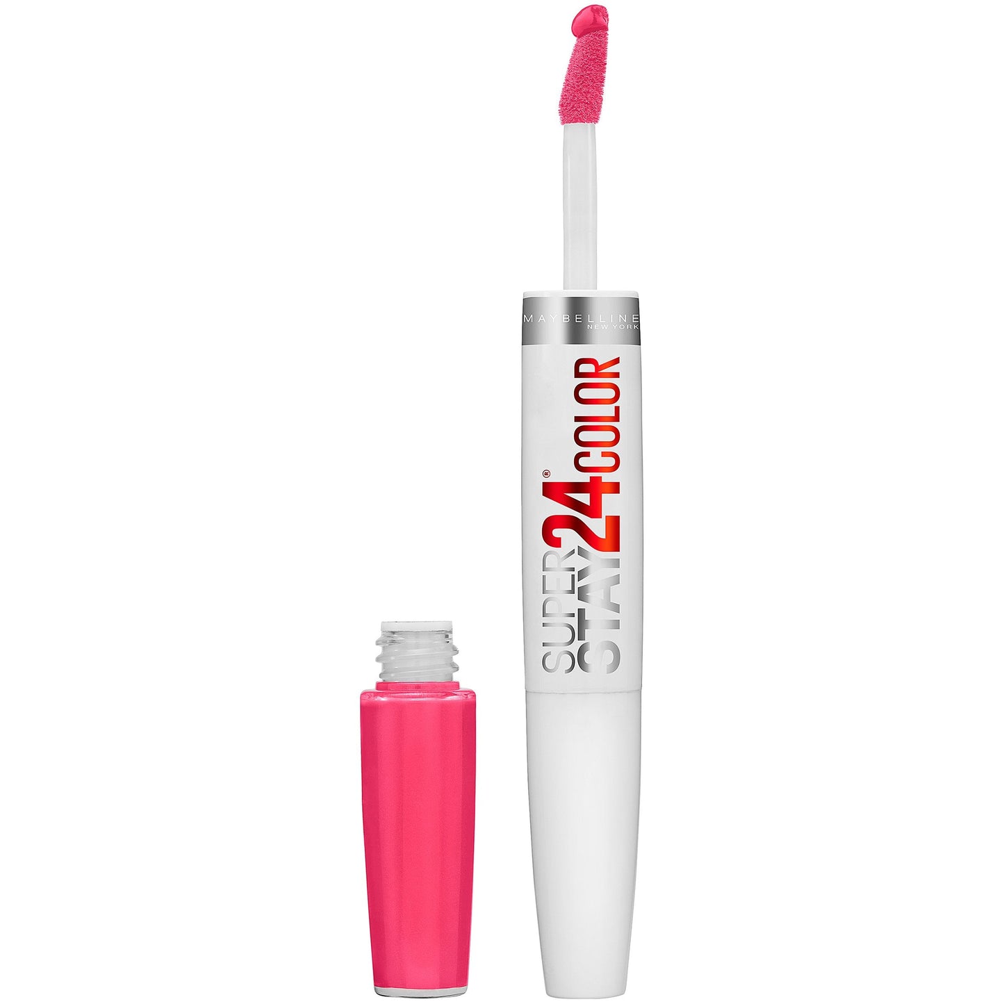 Maybelline Super Stay 24, 2-Step Liquid Lipstick Makeup, Long Lasting Highly Pigmented Color with Moisturizing Balm, Pink Goes On, Neon Pink, 1 Count Beauty & Personal Care MAYBELLINE