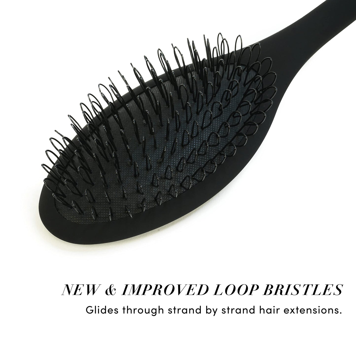 The Hair Shop Black Loop Brush - Salon Professional Grade with Matted Black and Ergonomic Design - Safe Detangler Tool for 100% Remy Human Beauty & Personal Care The Hair Shop