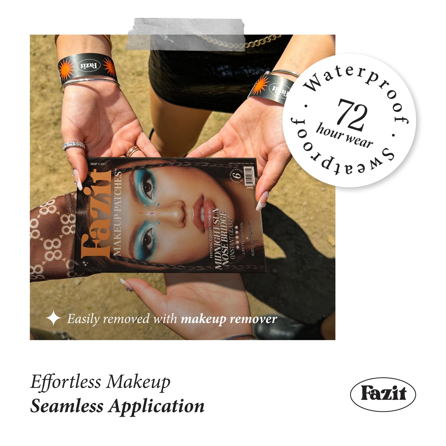 Fazit Makeup Patches - Midnight Sun Nose Bridge - Glow Up Make-Up Patches - Cute Glitter Makeup Accessories for Women - Cosmetic Glitter for Face Beauty & Personal Care Fazit