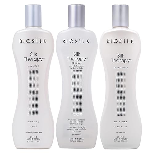 BioSilk 3-Piece Silk Therapy Kit, Shampoo, Conditioner & Serum for Healthy, Shiny, Manageable Hair, Sulfate-Free, Paraben-Free, Cruelty-Free, 12 Oz Beauty & Personal Care BioSilk