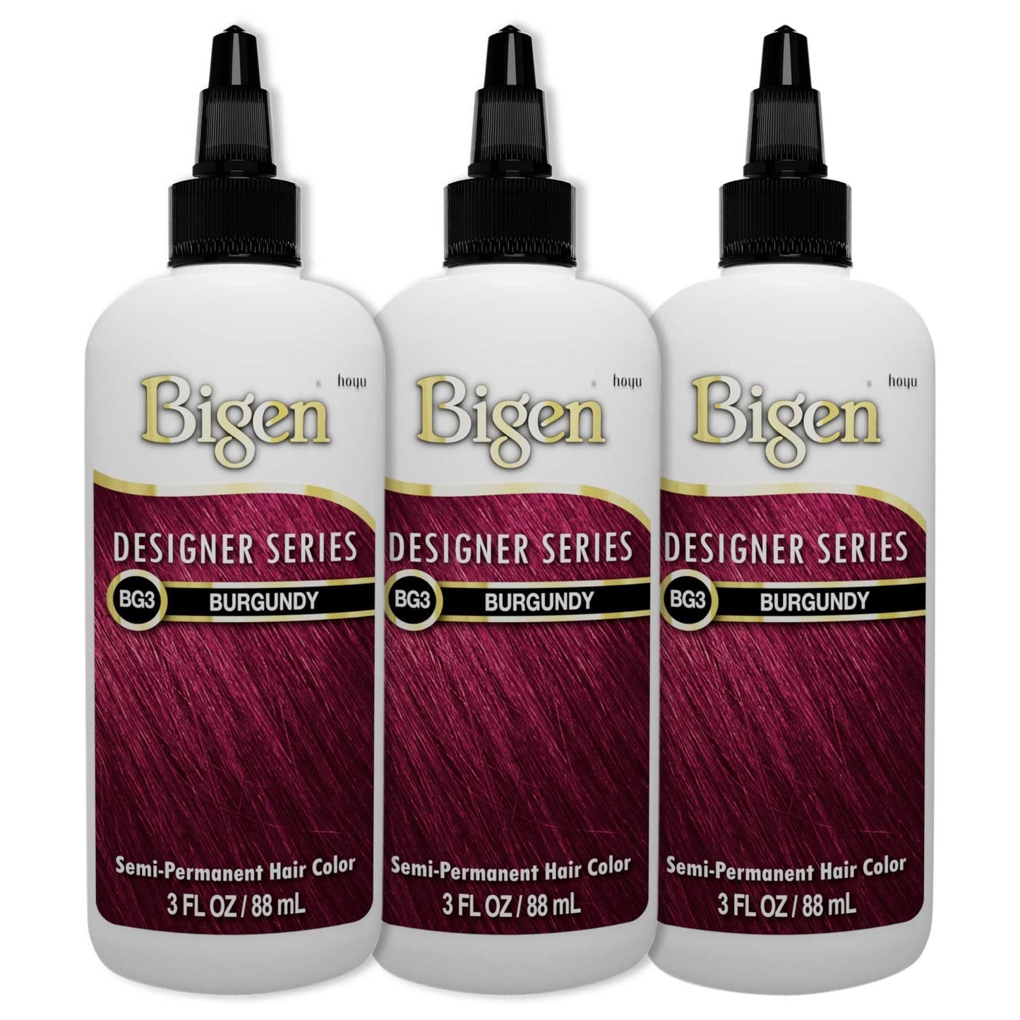 Bigen Semi-Permanent Haircolor #Bg3 Burgundy 3 Ounce (88ml) (3 Pack) Beauty & Personal Care Bigen