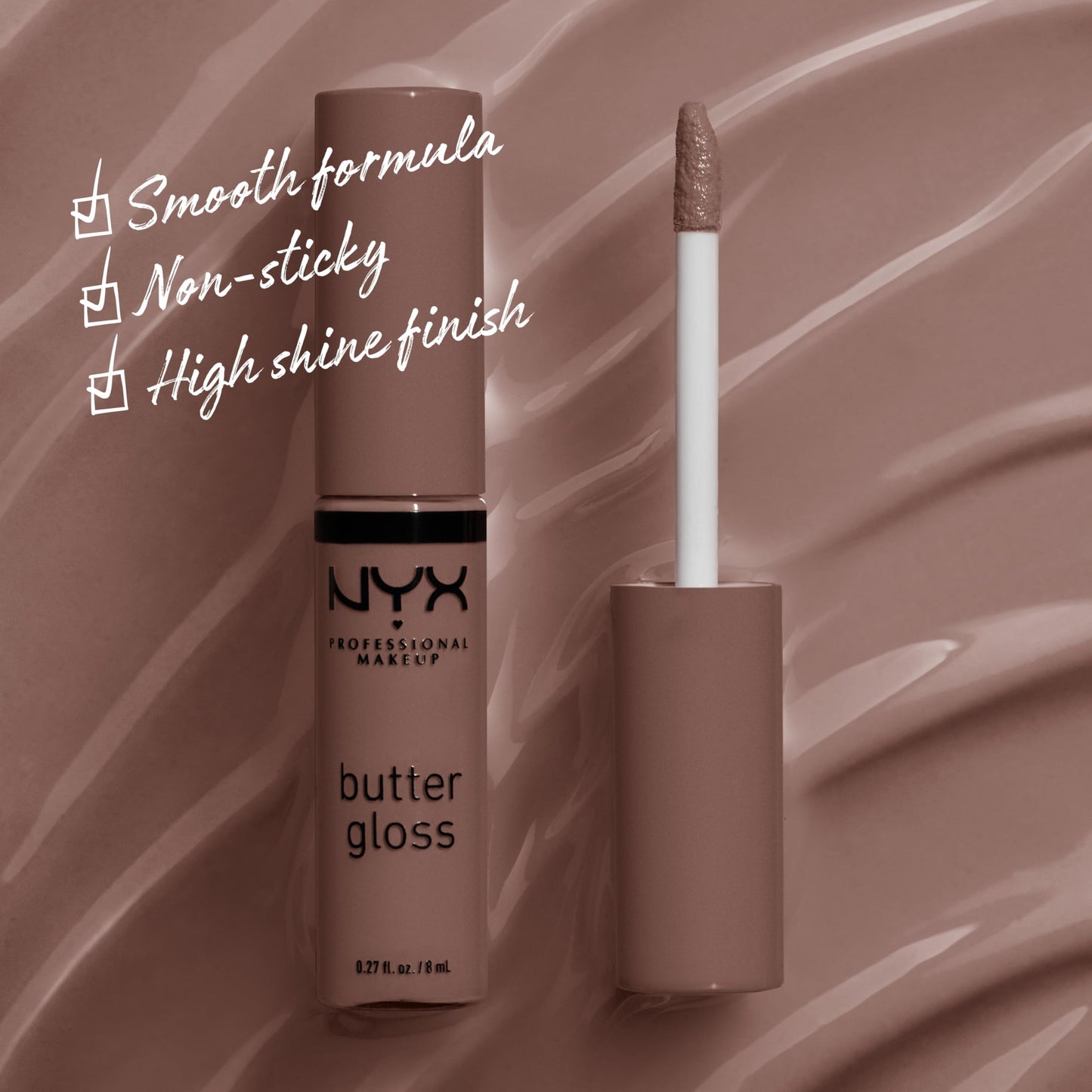 NYX PROFESSIONAL MAKEUP Butter Gloss Brown Sugar, Non-Sticky Lip Gloss - Cinnamon Roll (Grey Brown) Beauty & Personal Care NYX PROFESSIONAL MAKEUP