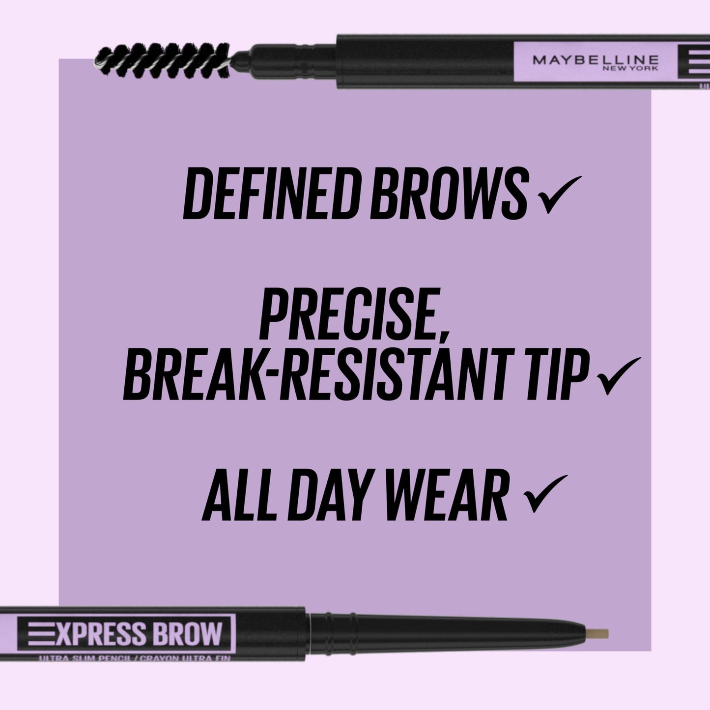 Maybelline Express Brow Ultra Slim Eyebrow Makeup, Brow Pencil with Precision Tip and Spoolie for Defined Eyebrows, Deep Brown, 1 Count Beauty & Personal Care MAYBELLINE
