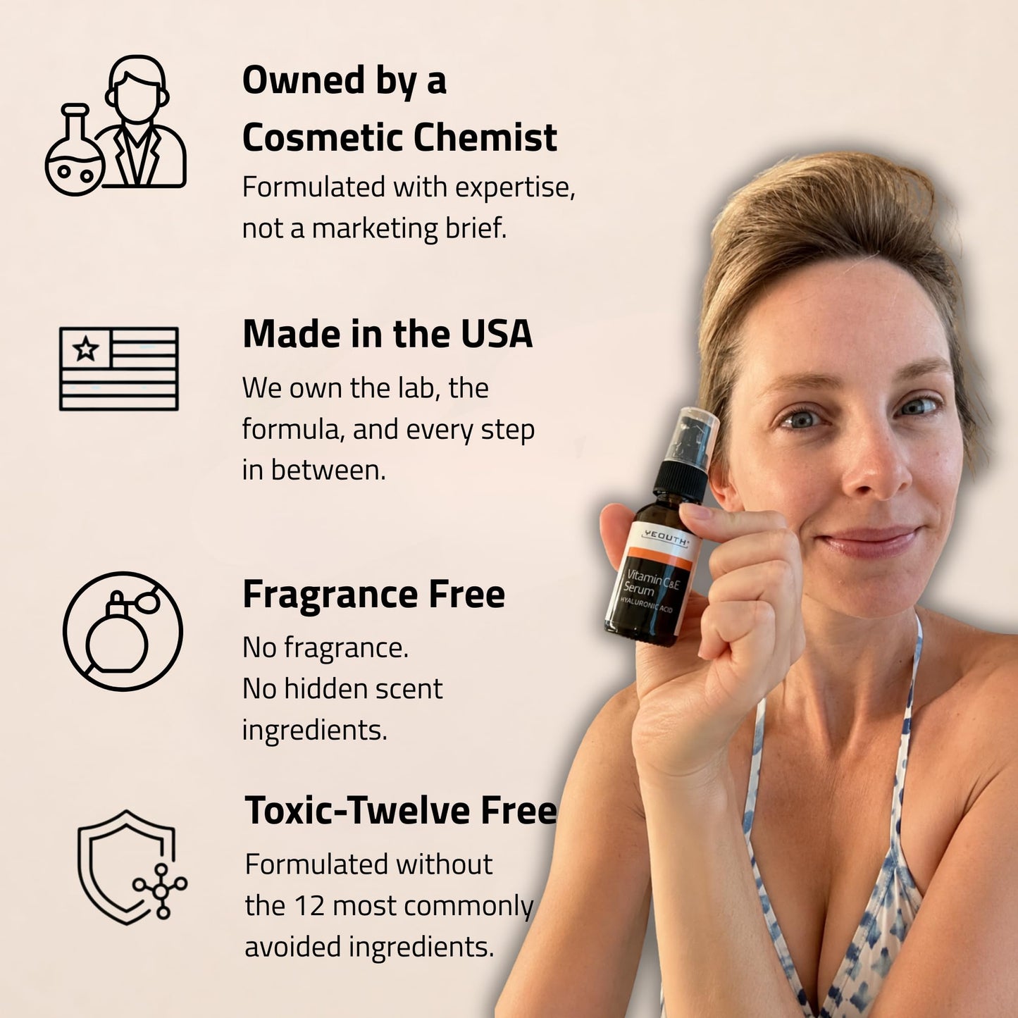 YEOUTH Vitamin C Serum for Face with Hyaluronic Acid and Vitamin E, Brightening Face Serum Targets the Appearance of Fine Lines and Uneven Skin Tone Beauty & Personal Care YEOUTH