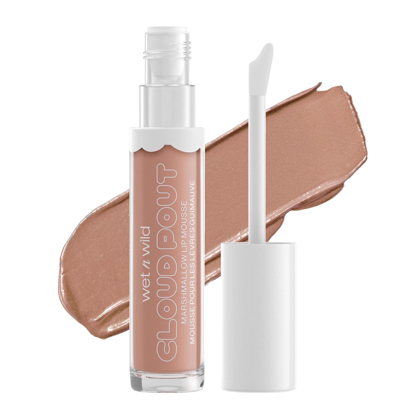 wet n wild Lip Cream Cloud Pout w/Marshmallow, Light Brown Fluffernutter | Argan Oil | Vitamin E | Marshmallow Flavored Beauty & Personal Care wet n wild