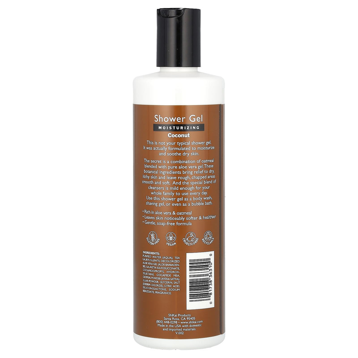 SHIKAI SHOWER GEL COCONUT 12OZ Beauty & Personal Care ShiKai