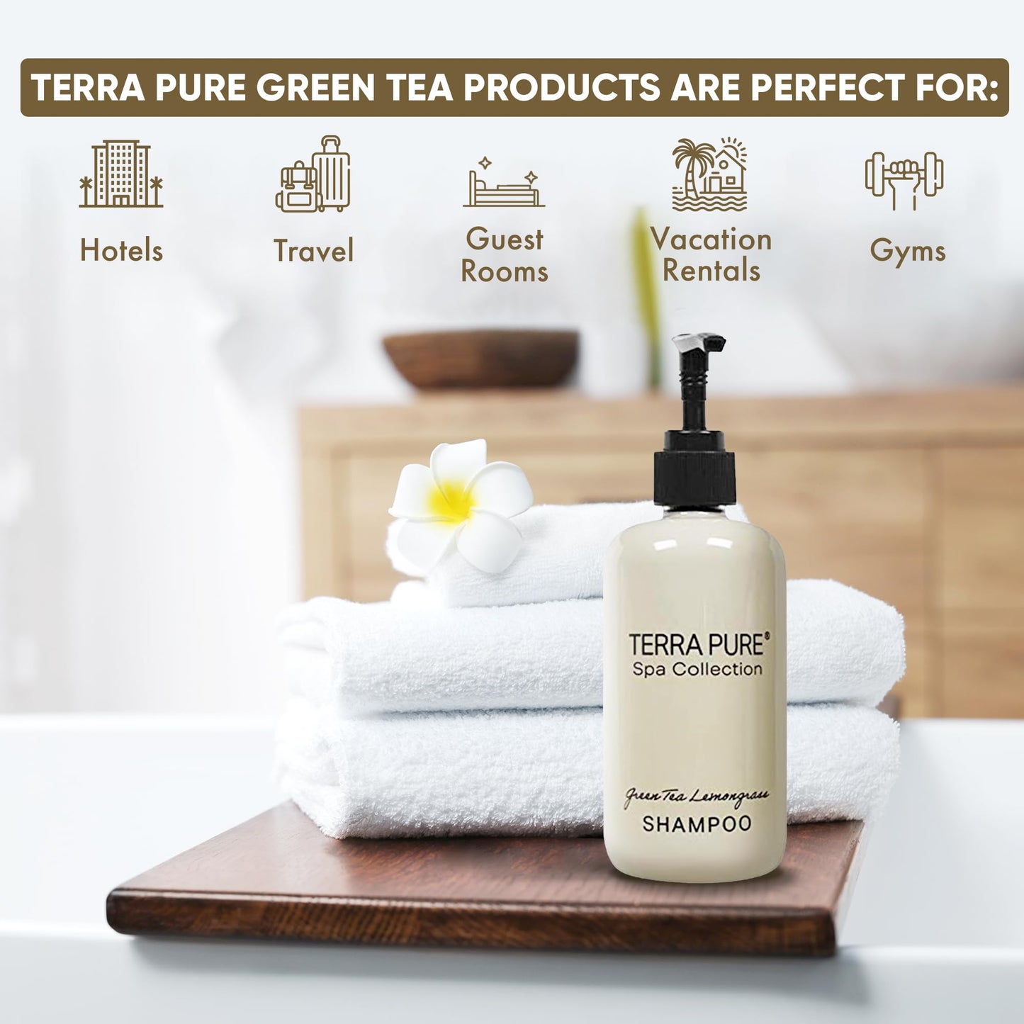 Terra Pure Shampoo | Spa Collection | Hotel Amenities in Pump Bottle | 10.14 oz. / 300 ml (Single Bottle) Beauty & Personal Care Terra Pure