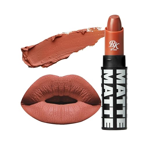 Ruby Kisses Lipstick, Matte Finish, Long-Lasting, Highly Pigmented, Smooth Apply, Full Coverage Lip Color Makeup (Warm Sienna) Beauty & Personal Care Ruby Kisses