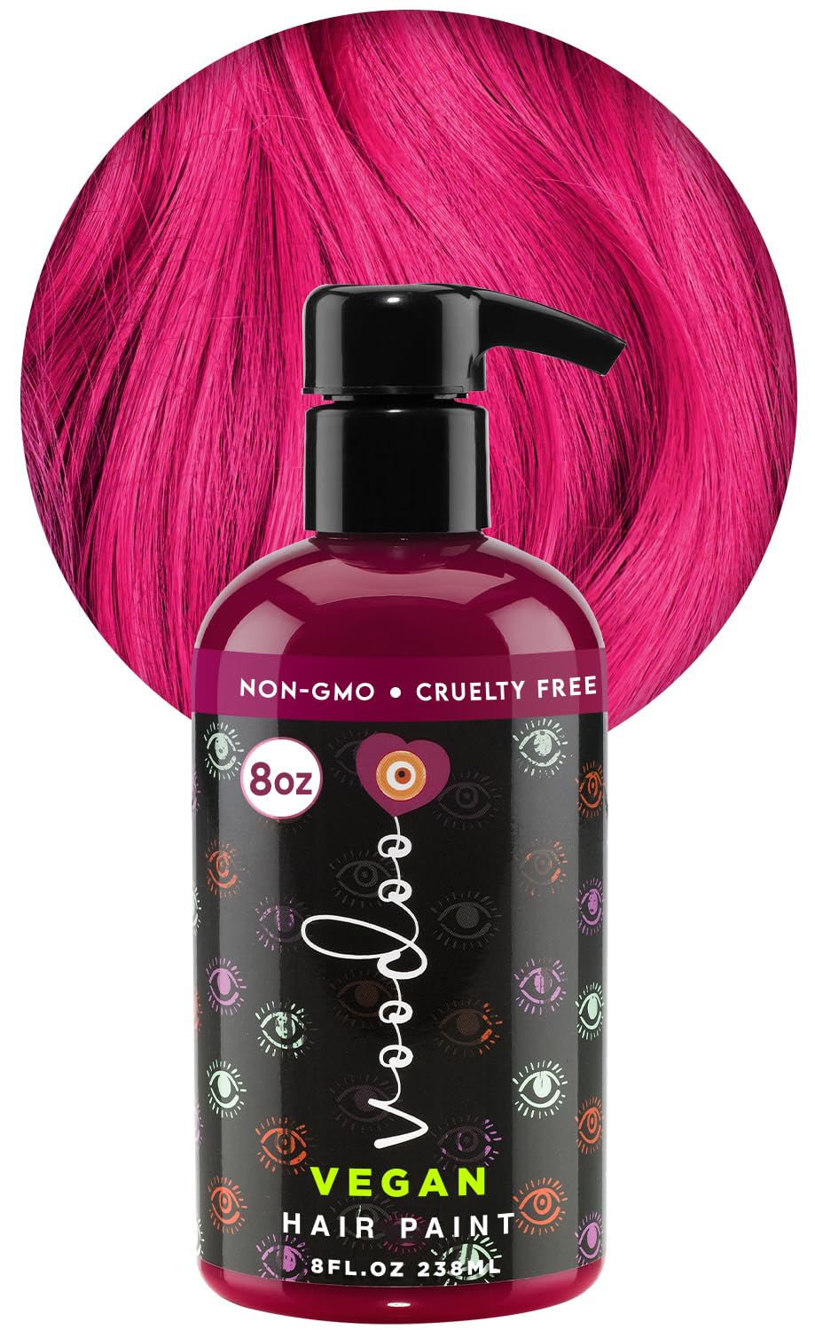 MOEHAIR Semi-Permanent Hair Color | Magenta Hair Dye 8 Oz | Voodoo Highest Love Magenta Hair Color | Temporary Hair Dye for Dark Hair | No Ammonia Beauty & Personal Care MOEHAIR