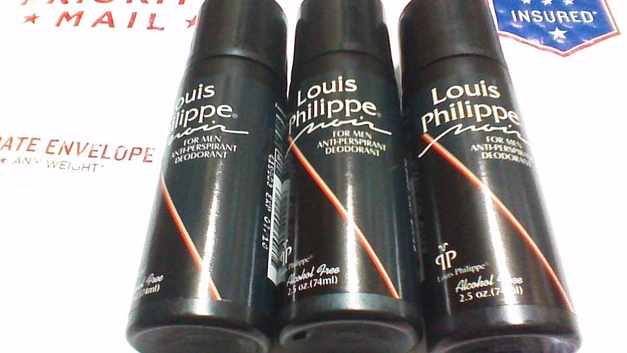 3 Louis Philippe For men Anti-perspirant Deodorant Noir Scent 2.5 OZ NEW Roll On Beauty and Personal Care LOUIS PHILIPPE