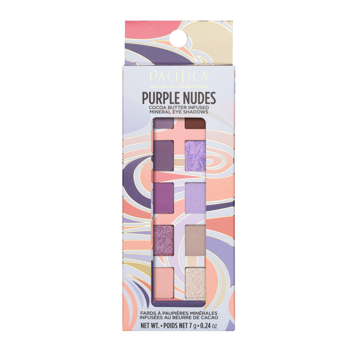 Pacifica Eyeshadow Palette - Purple Nudes Mineral Eyeshadow, Wearable Purple Tones with Matte, Shimmer & Metallic, Cocoa Butter Infused, Talc-Free,