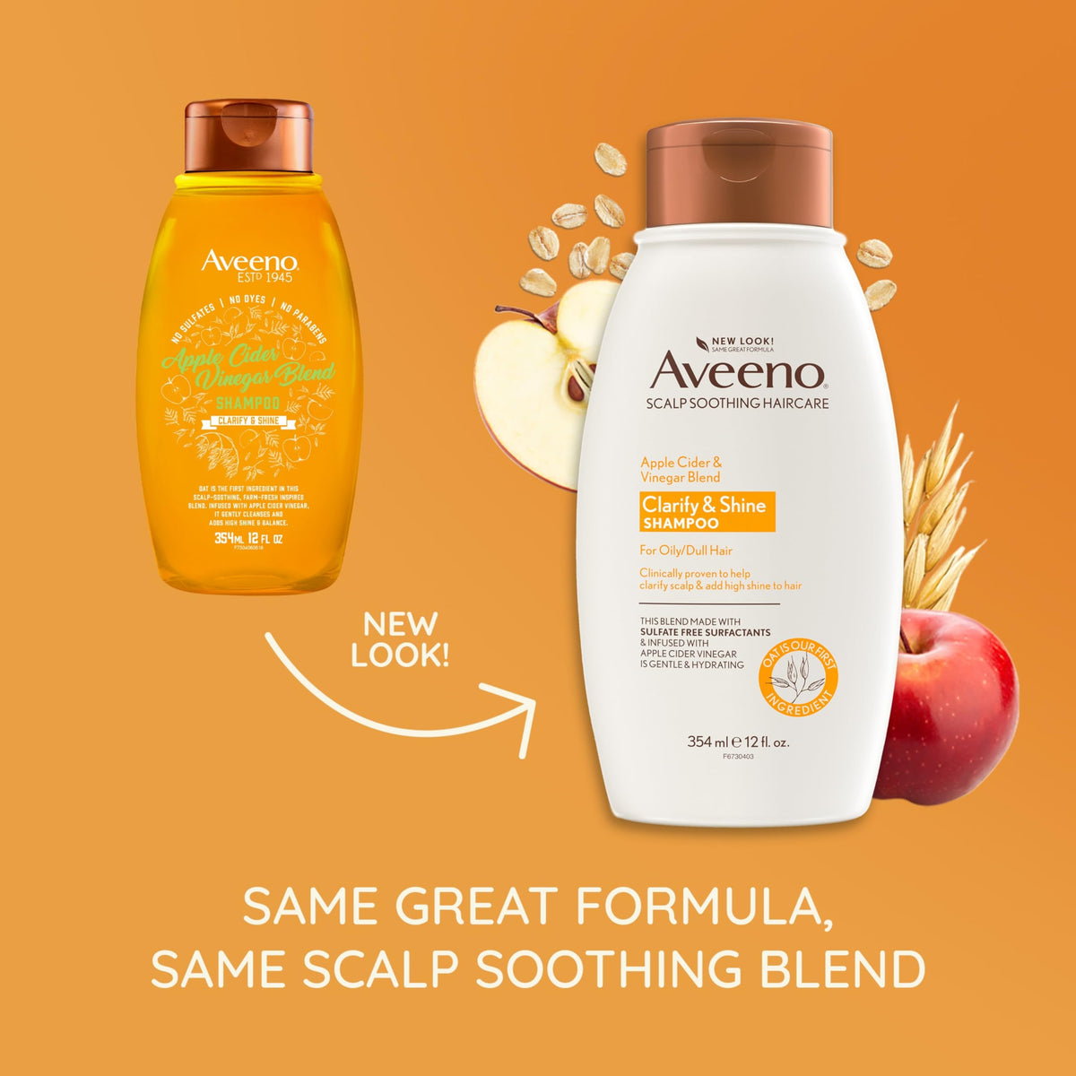 Aveeno Apple Cider Vinegar Clarifying Shampoo, Shine Enhancing, 12 fl oz Beauty & Personal Care Aveeno
