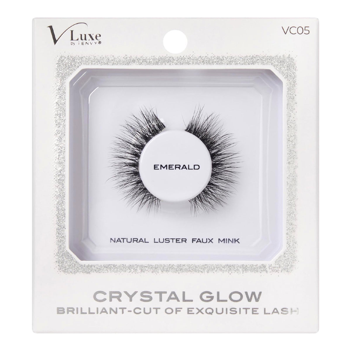 i•ENVY Crystal Glow False Eyelashes, Natural Luster Faux Mink Fake Eye Lash with Special Cut, Luminous Shine & Subtle Sparkle for Stunning Natural
