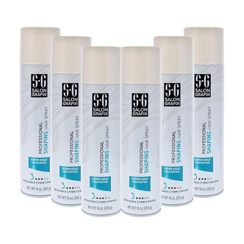 Salon Grafix Shaping Hair Spray - Flexible and Brushable - Hairspray for Women and Men - Professional Quality Results - Super Hold Unscented - 6 pc Beauty & Personal Care Salon Grafix
