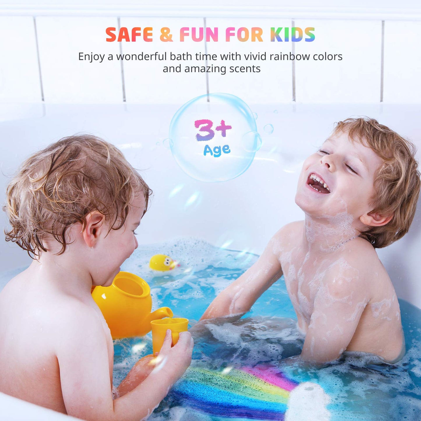 Elfinbay Rainbow Cloud Bath Bomb for Girls, 2 Extra Large Handmade Bath Bombs for Kids Bubble Bath Fizzies, Kids Safe Bath Bombs, Easter Basket Beauty and Personal Care Elfinbay