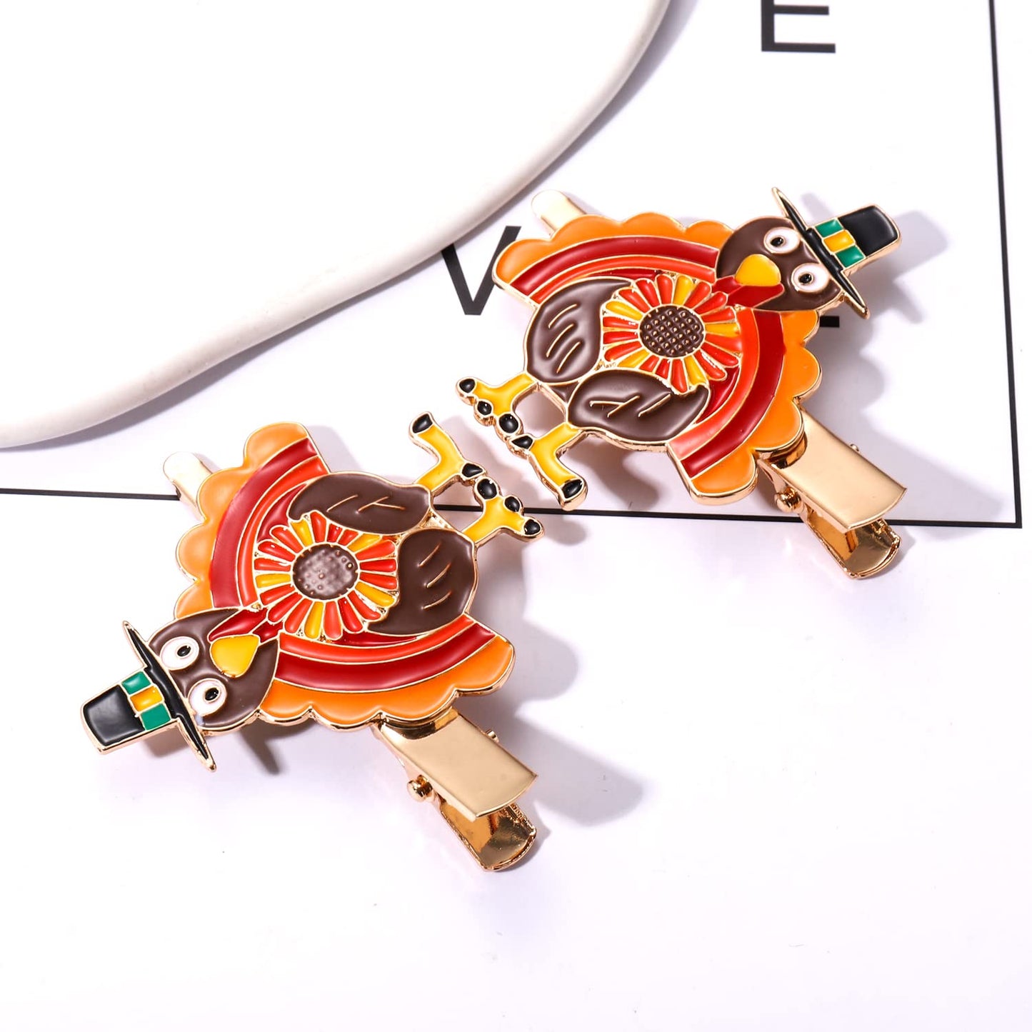 Thanksgiving Hair Clips Fall Hairpins for Women Enamel Rhinestone Maple Leaf Turkey Pumpkin Alligator Hair Clips Autumn Gathering Party Hair Accessory Beauty & Personal Care PHALIN