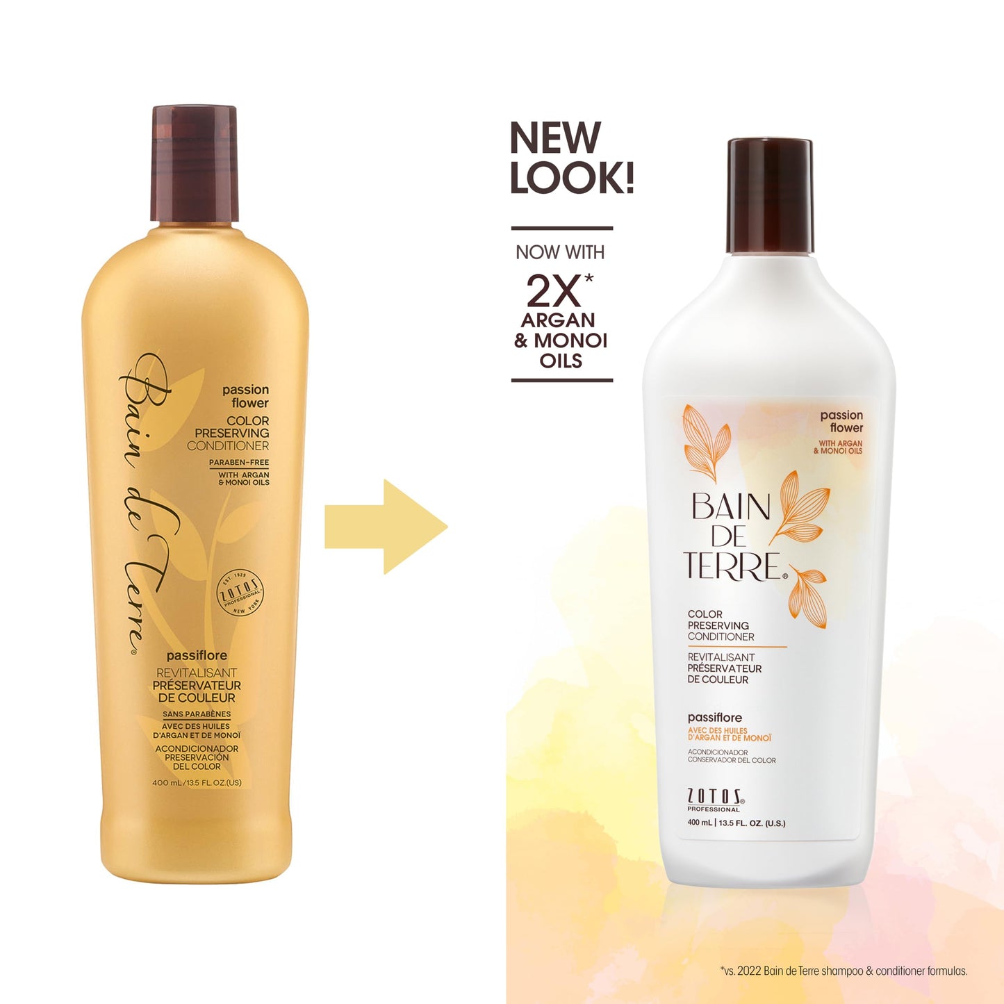 Bain de Terre Passion Flower Color Preserving Conditioner, Luxurious Hydration for Vibrant Color & Protection from Fading, with Argan & Monoi Oils Beauty & Personal Care Bain de Terre