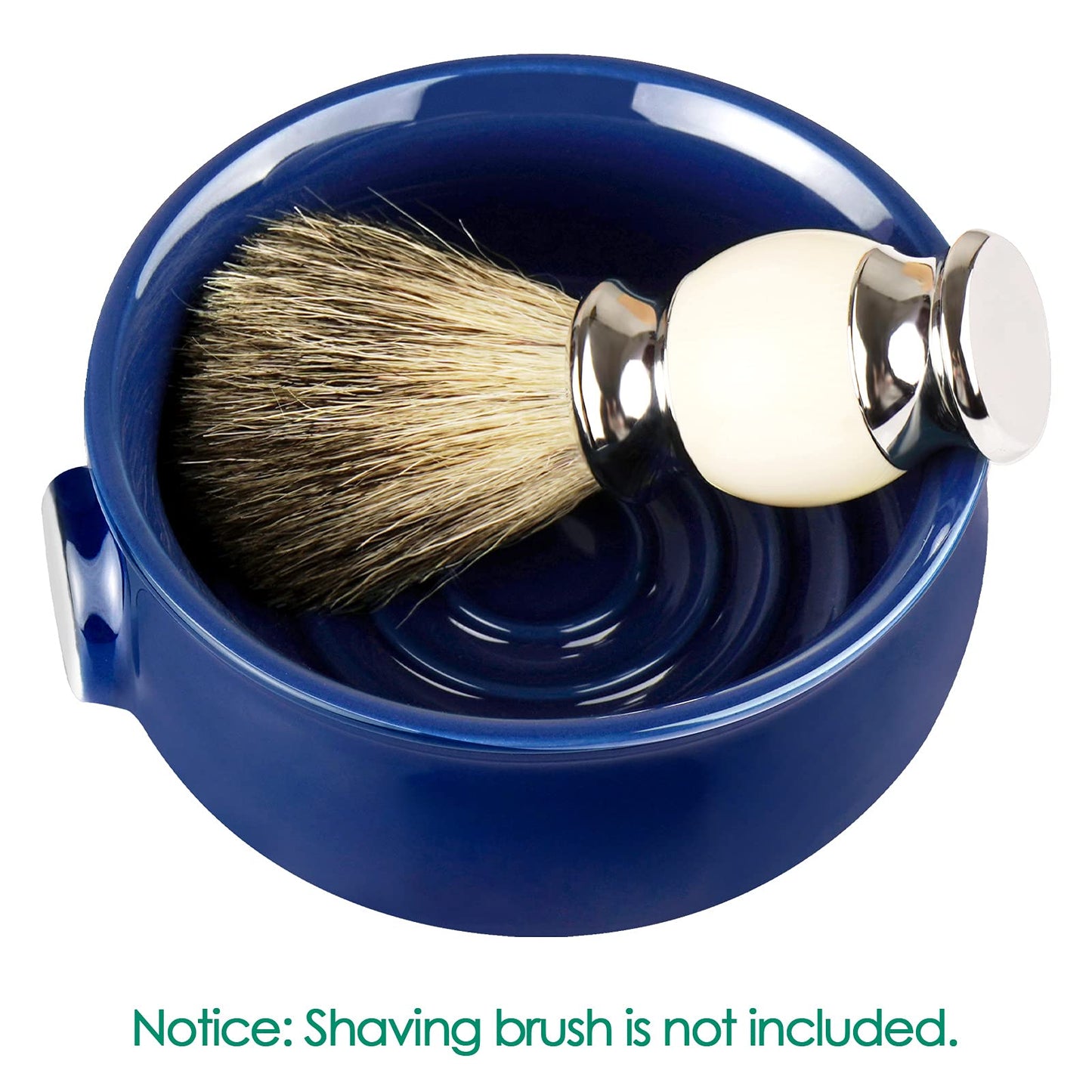Linkidea Ceramic Shaving Soap Bowl with Non-Slip Handle, Wide Mouth, Large Capacity, Easier to Lather Ridges, Wet Razor Shave Cream Bowl for Men Beauty and Personal Care Linkidea