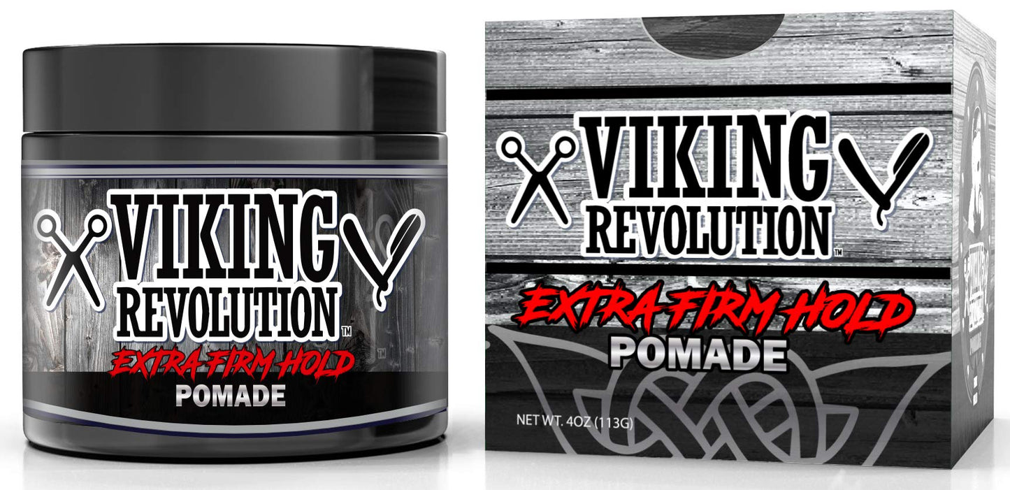 Viking Revolution Extreme Hold Pomade for Men - Style & Finish Your Hair - Extra Firm,Strong Hold & High Shine for Men’s Styling Support - Water Based Beauty & Personal Care Viking Revolution