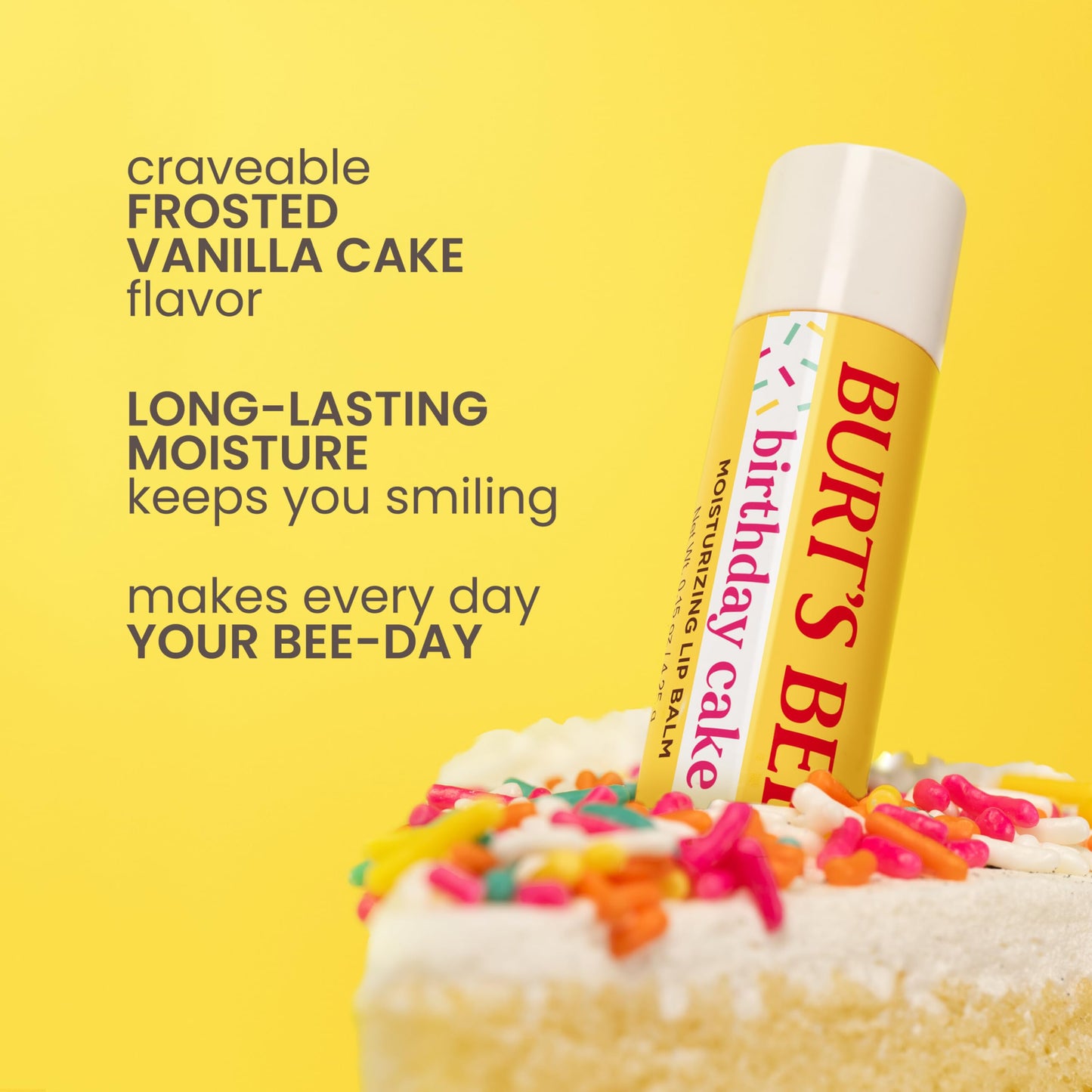 Burt's Bees Birthday Cake Lip Balm, Tint-Free, Natural Origin Lip Care, 1 Tube, 0.15 oz. Beauty and Personal Care Burt's Bees