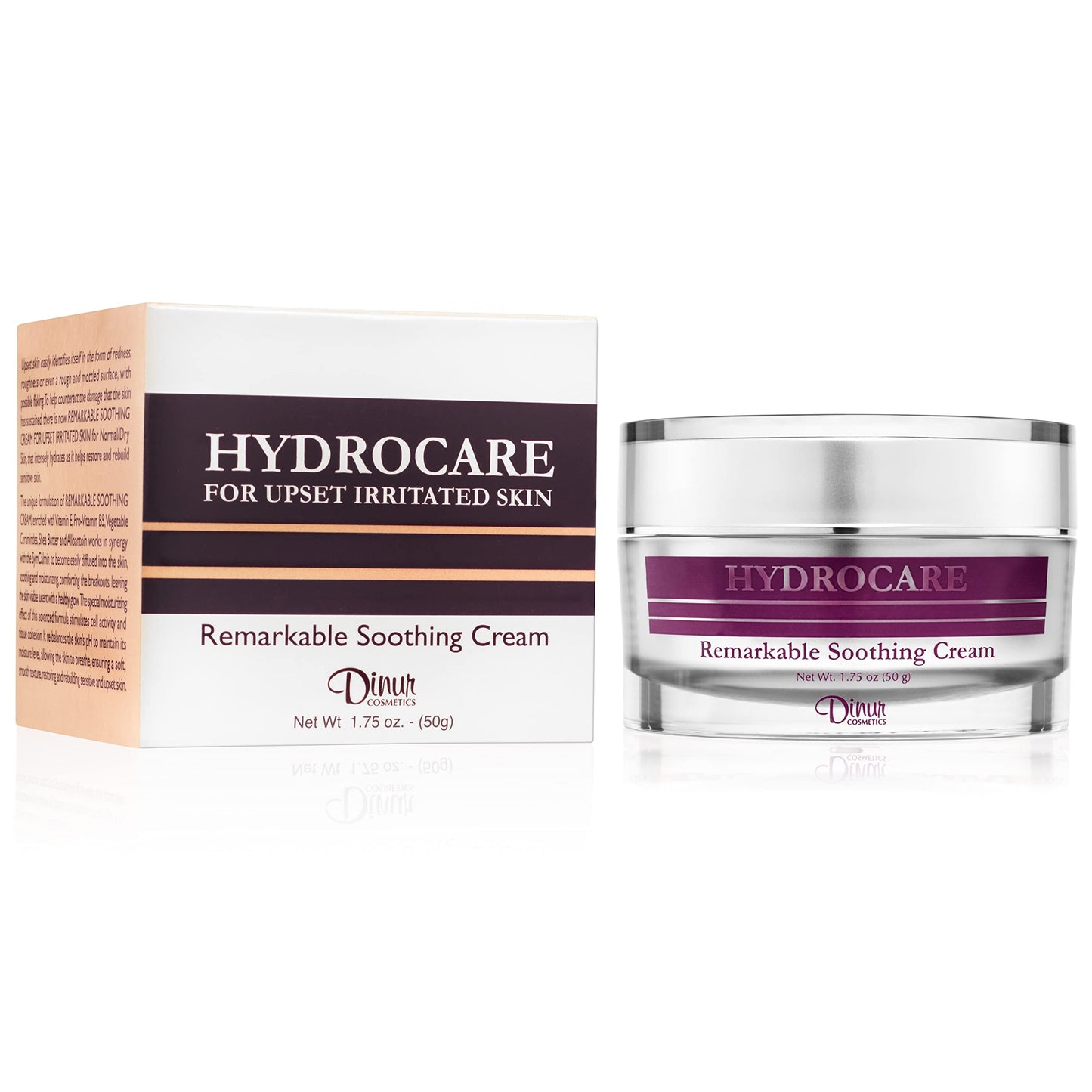 Dinur Cosmetics Hydrocare Remarkable Soothing Cream for Normal/Dry Skin Best for Irritated Skin Soothing & Moisturizing Cream Leave Healthy Glow 1.75 Beauty & Personal Care Dinur Cosmetics
