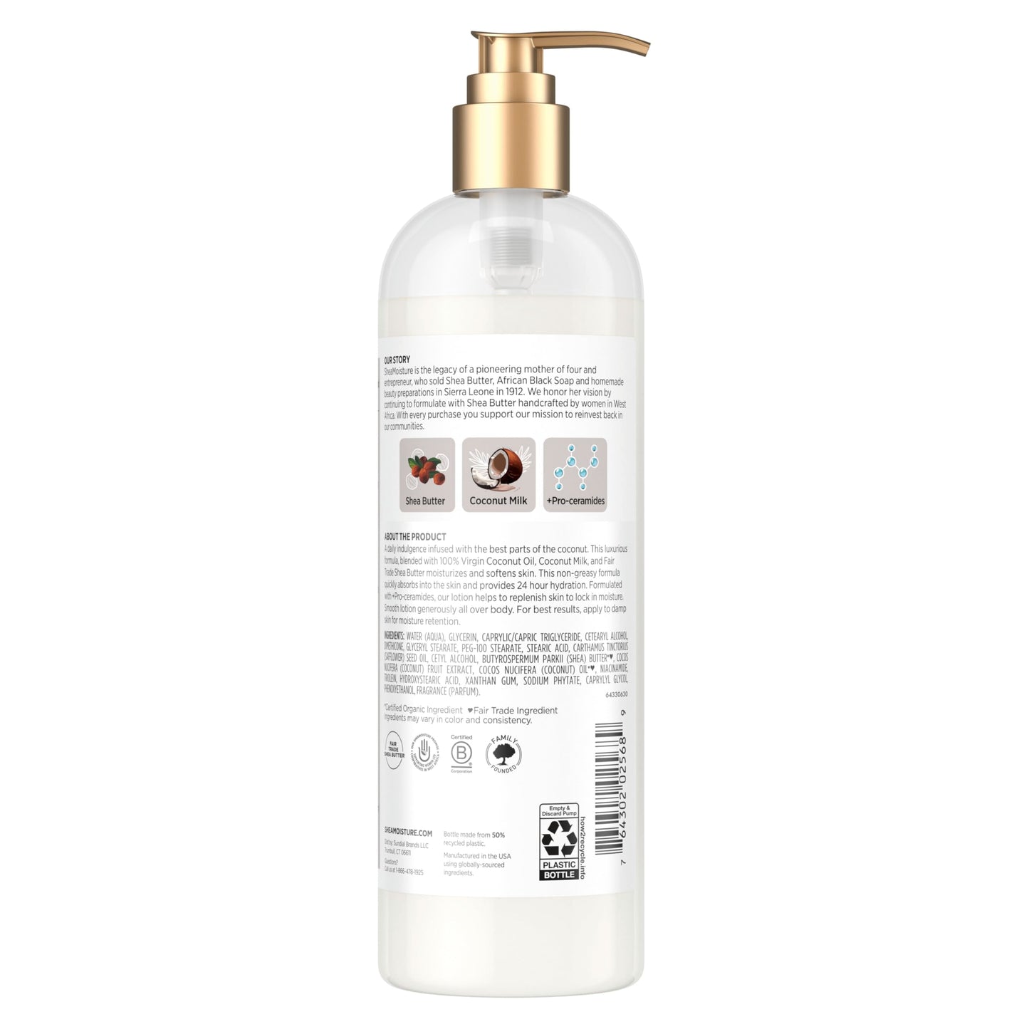 SheaMoisture Daily Hydration Body Lotion with 100% Virgin Coconut Oil, Shea Butter, Coconut Milk and Pro-Ceramides, Quickly Nourish & Soften Skin, 24H Beauty & Personal Care Shea Moisture