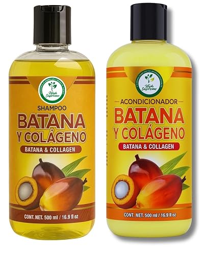 Batana Oil Shampoo with Collagen, Rosemary & Aloe Vera & Conditioner Combo - 16.9 fl oz Each - Nourishing & Moisturizing Combo - Salt-Free Beauty & Personal Care HIGH SUPREME