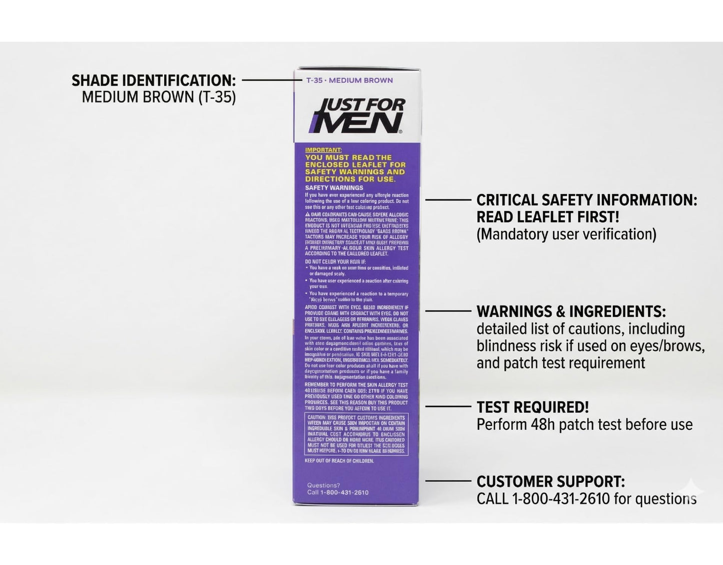 Just For Men Touch Of Gray Hair Treatment T-35 Medium Brown, 1 Each (Pack Of 4) Beauty & Personal Care Just for Men