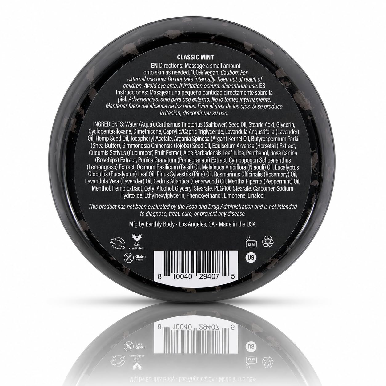Earthly Body Premium Hemp Extract Daily Ultimate Cream, Classic Mint, 5oz Beauty & Personal Care Earthly Body