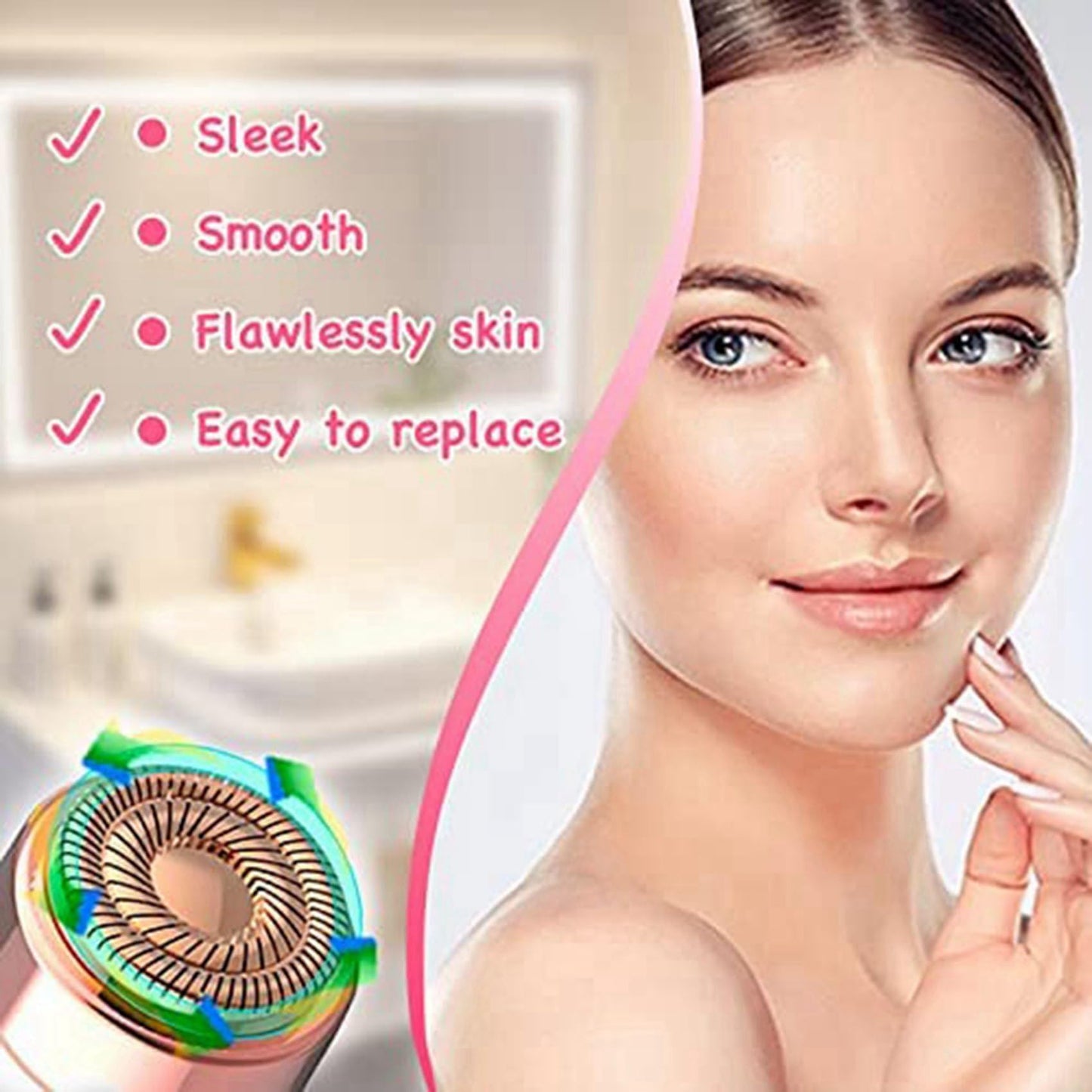 Bloepum 8x Replacement Heads, Women Hair Remover Replacement Heads Generation 2 Beauty and Personal Care Bloepum