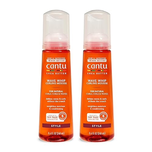 Cantu Wave Whip Curling Mousse for Natural Hair with Pure Shea Butter, 8.4 fl oz (Pack of 2) Beauty & Personal Care Cantu