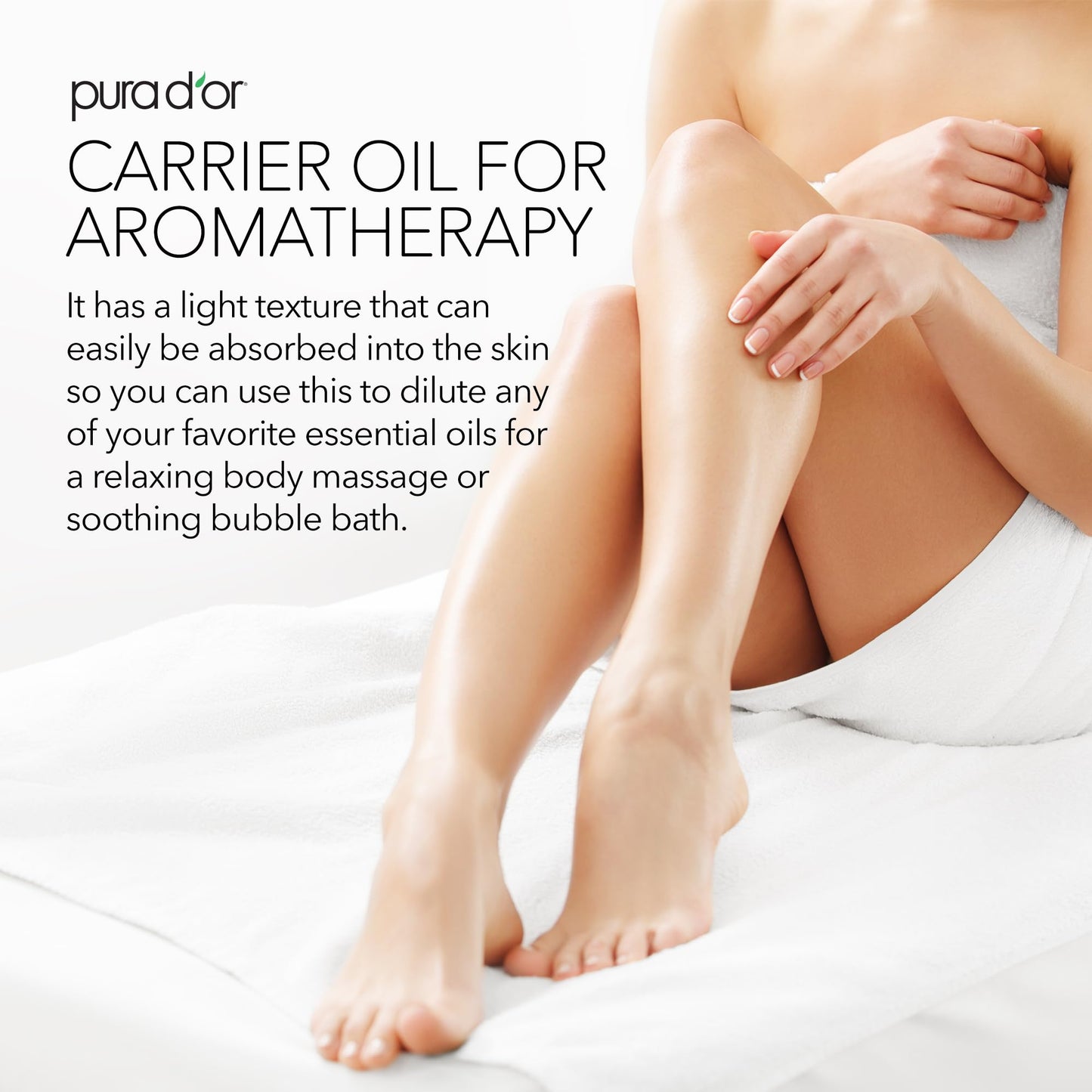 PURA D'OR ORGANIC Sweet Almond Oil, Pure Carrier Oil for Hair & Skin, 16 Oz Beauty & Personal Care PURA D'OR