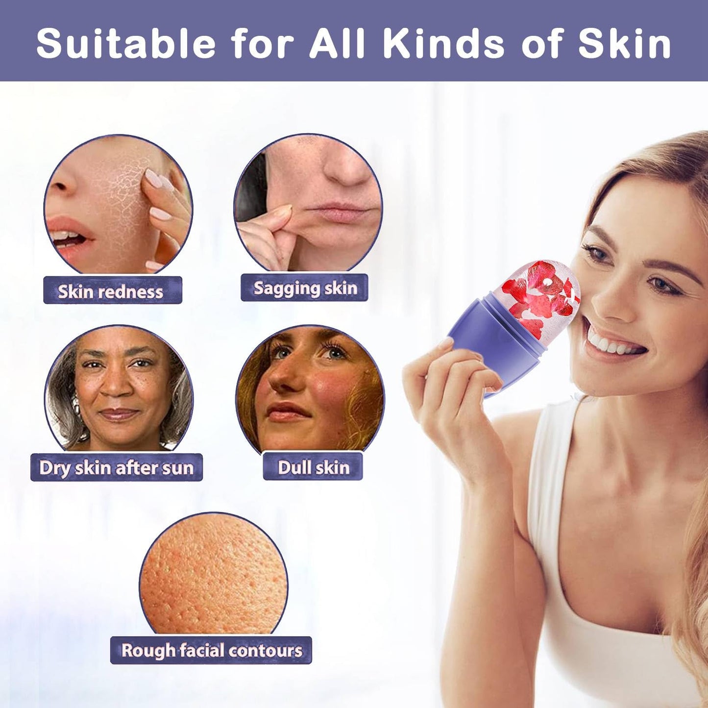 XHJRI Ice Face Roller Massager,Ice Cube Roller for Face, Eyes and Neck Naturally Conditioning and Skin Care,De-Puff Eye Bags,Reduce Migraine Beauty and Personal Care XHJRI