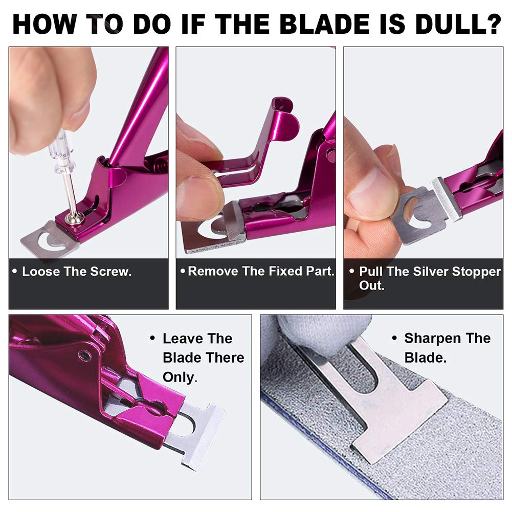 Elegant Violet Red Premium Adjustable Stainless Steel Artificial Acrylic Fake False Nail Tip Clipper Cutter Trimmer Manicure Pedicure Sharp Blade Clip Beauty & Personal Care GA&EN