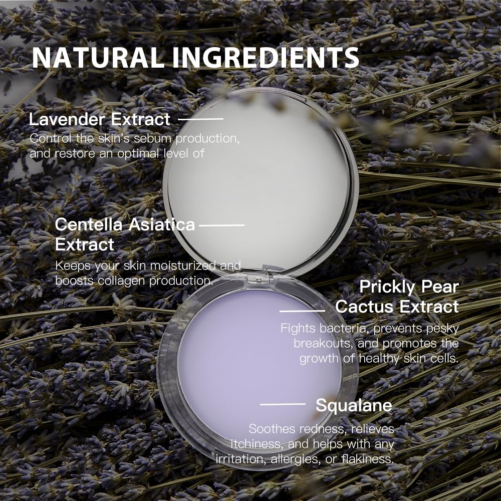 Chillab Lavender Matte Powder - Solid-State Poreless-Looking Defender | Pressed Setting Powder 0.35 oz (10g), Oil-Control & Pore-Blurring Matte Beauty and Personal Care Chillab