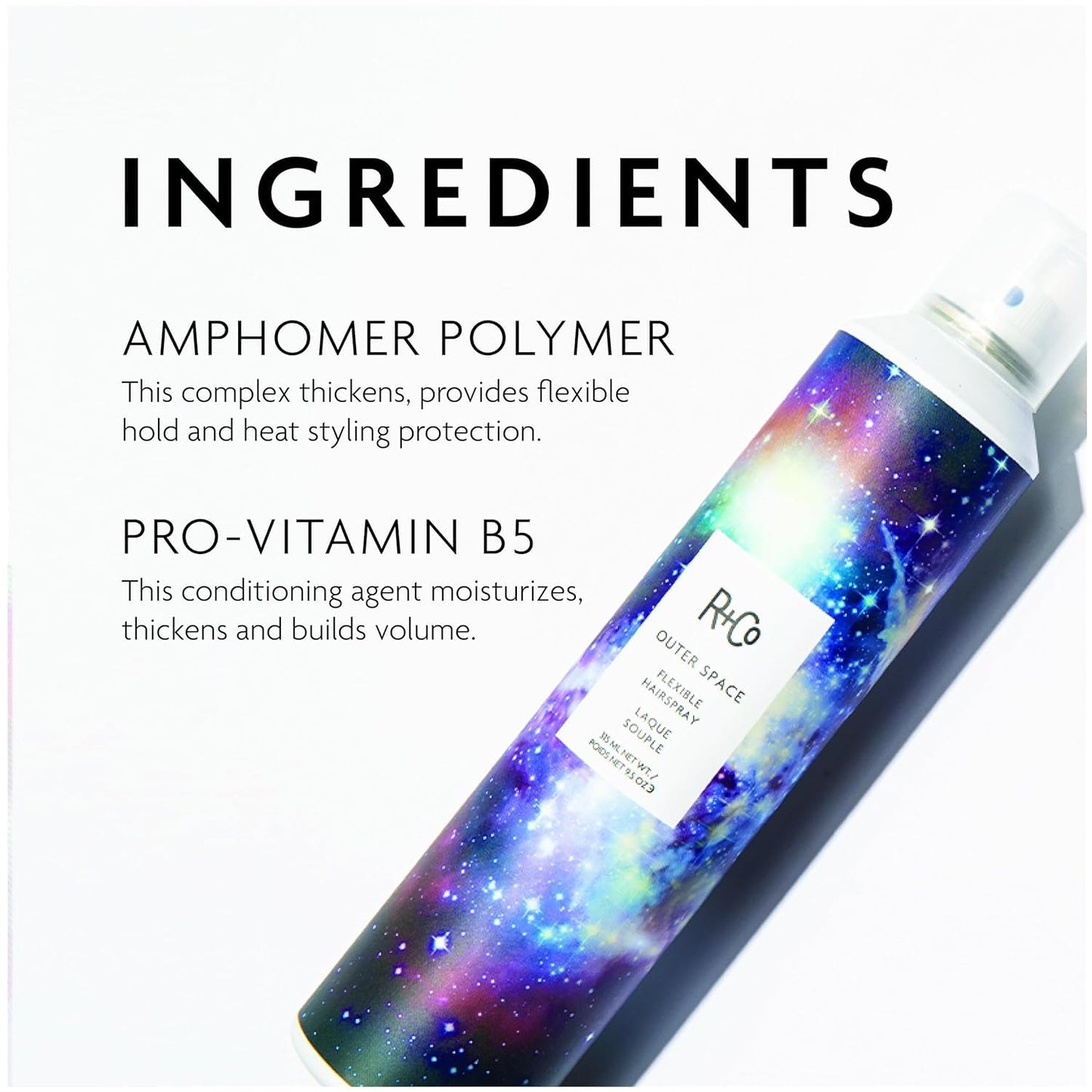 R+Co Outer Space Light Hair Spray | Unscented | Flexible Hold | Builds Volume | 9.5oz Beauty & Personal Care R+Co