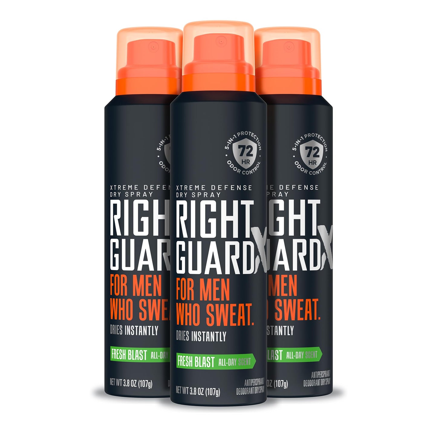 Right Guard Xtreme Defense Dry Spray Deodorant Antiperspirant, Fresh Blast Scent - 5-in-1 Deodorant Men Can Trust, Blocks Sweat 2X Longer,72-Hour Odor Beauty and Personal Care Right Guard