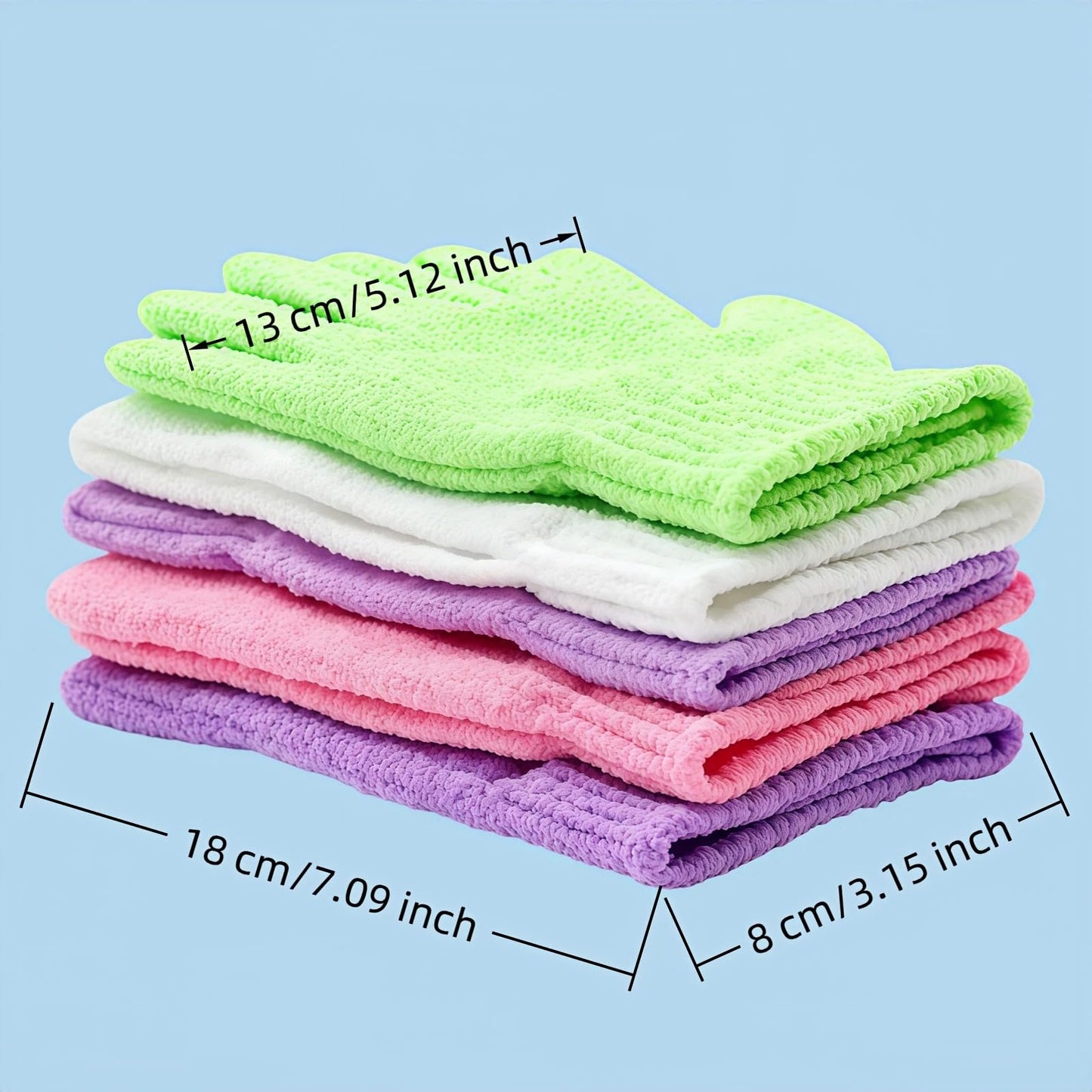Geettcaifu 4 Pairs Exfoliating Bath Gloves, Nylon Double Sided Exfoliating Gloves for Beauty, Spa, Massage, Skin Shower, Body Scrubber Bathing Beauty and Personal Care Geettcaifu