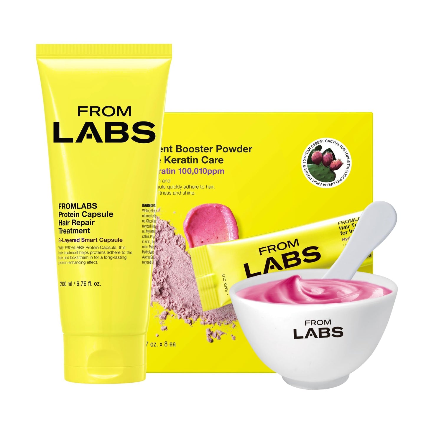 FROMLABS Deep Conditioning Protein Hair Mask Duo Set for Damaged Hair | Keratin Repair Treatment for Dry, Frizzy, Bleached & Color Treated Hair | Beauty and Personal Care FROMLABS