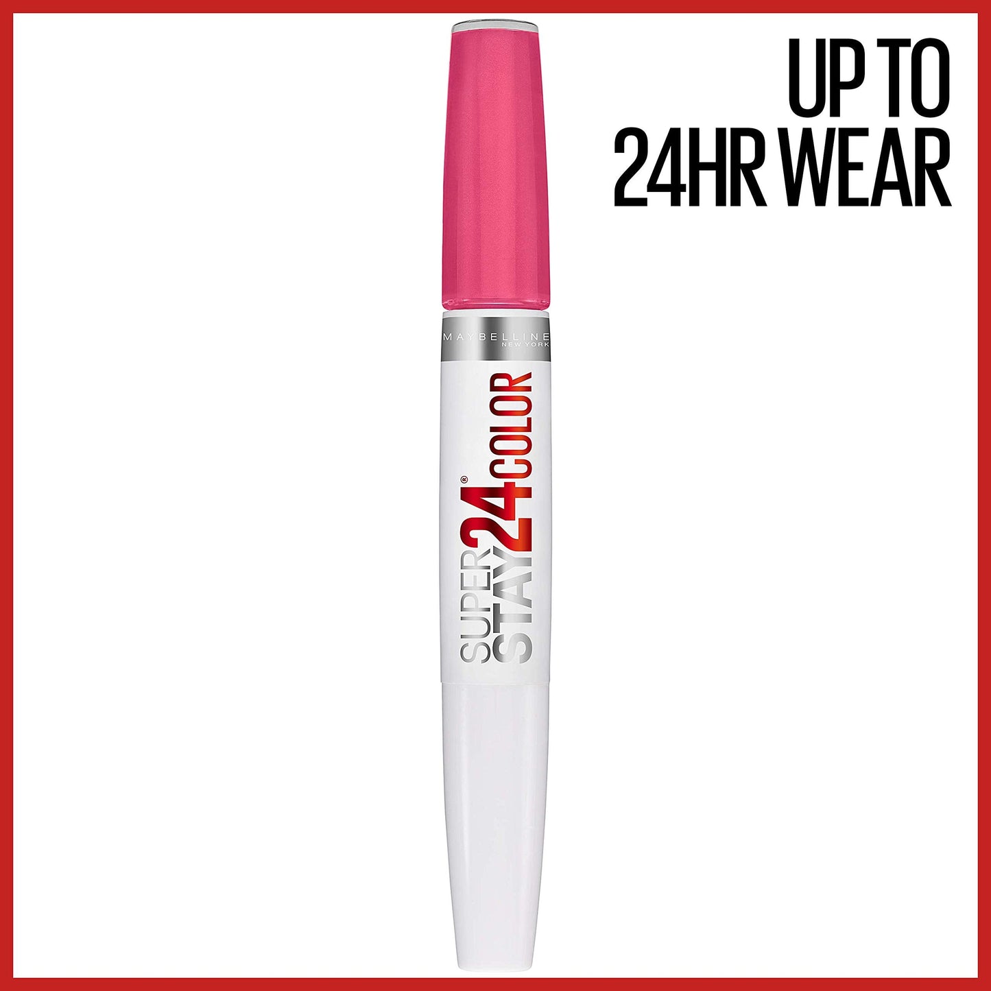 Maybelline Super Stay 24, 2-Step Liquid Lipstick Makeup, Long Lasting Highly Pigmented Color with Moisturizing Balm, Pink Goes On, Neon Pink, 1 Count Beauty & Personal Care MAYBELLINE