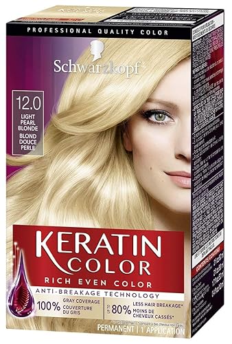 Schwarzkopf Keratin Color Permanent Hair Color Cream, 12.0 Light Pearl Blonde Beauty & Personal Care Schwarzkopf
