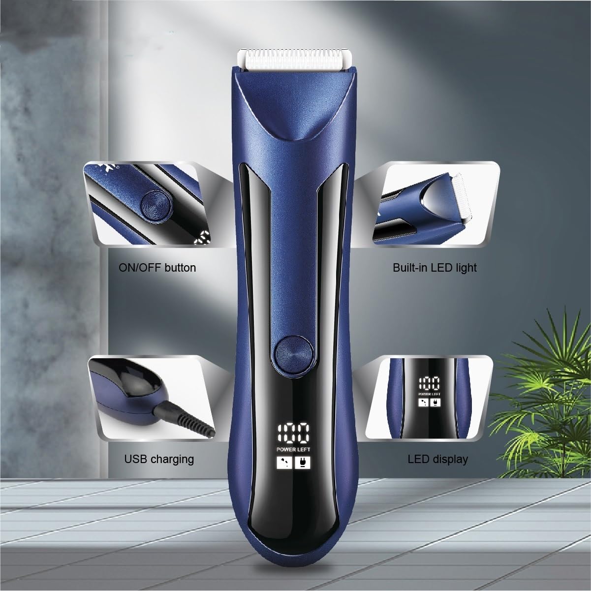 QDKVTNDJZ Mens Hair Clippers, Waterproof Groin Body Pubic Beard Trimmer for Men&Women Electric Ball Shaver & Groomer Rechargeable Ceramic Blade(Black) Beauty and Personal Care QDKVTNDJZ